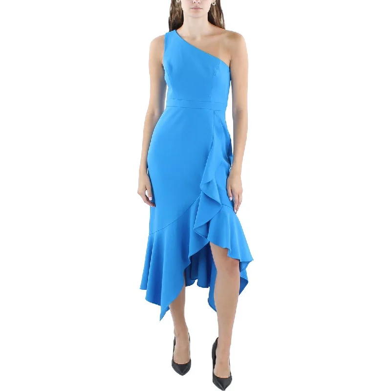 Xscape Womens Petites Ruffled  Cocktail And Party Dress