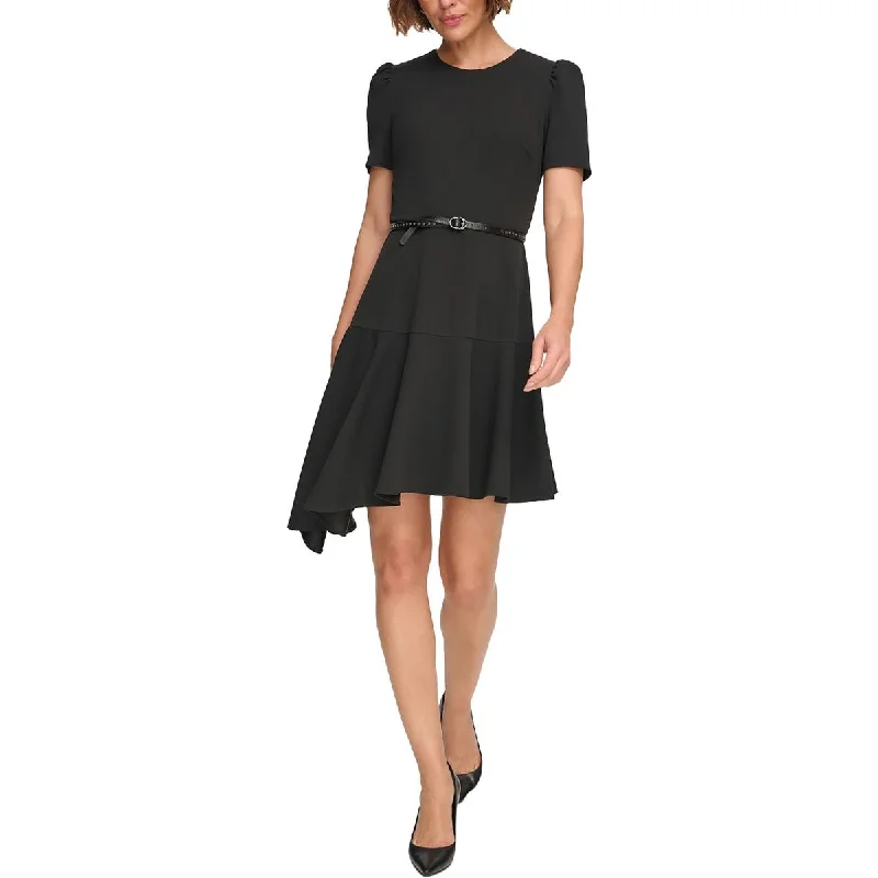 DKNY Womens Asymmetric Hem Above Knee Cocktail And Party Dress