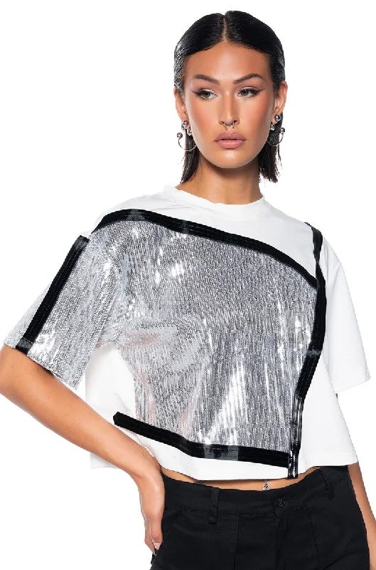 MAKE IT SHINE SEQUIN DETAIL T-SHIRT