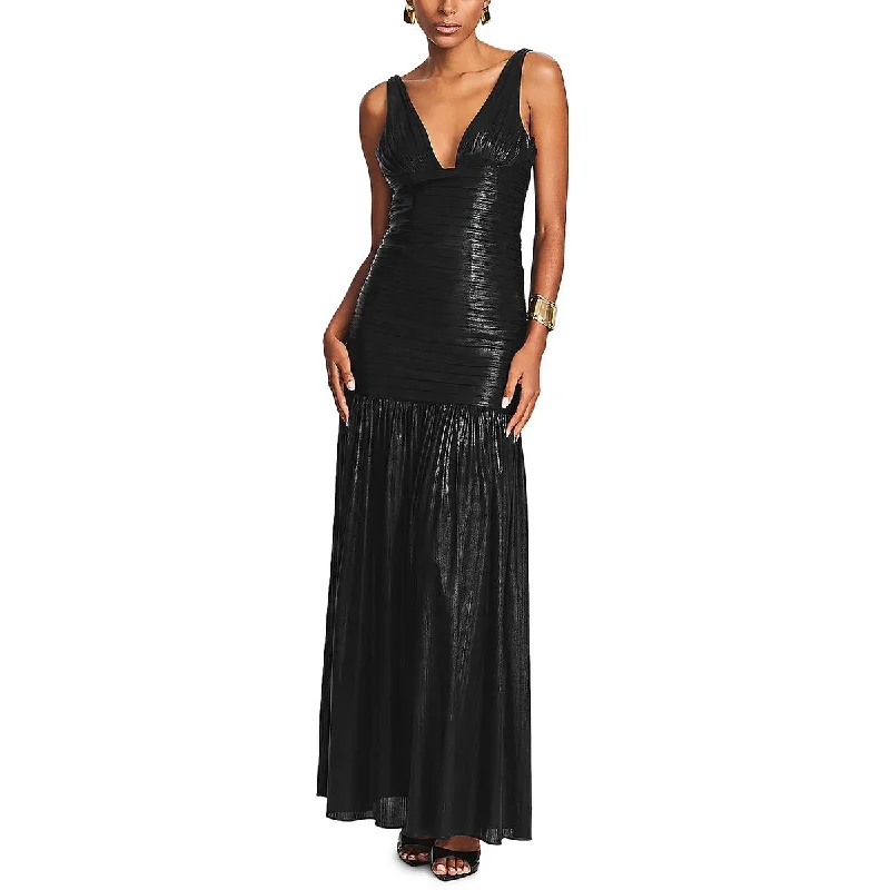 Retrofete Womens Elsa Pleated Long Cocktail And Party Dress