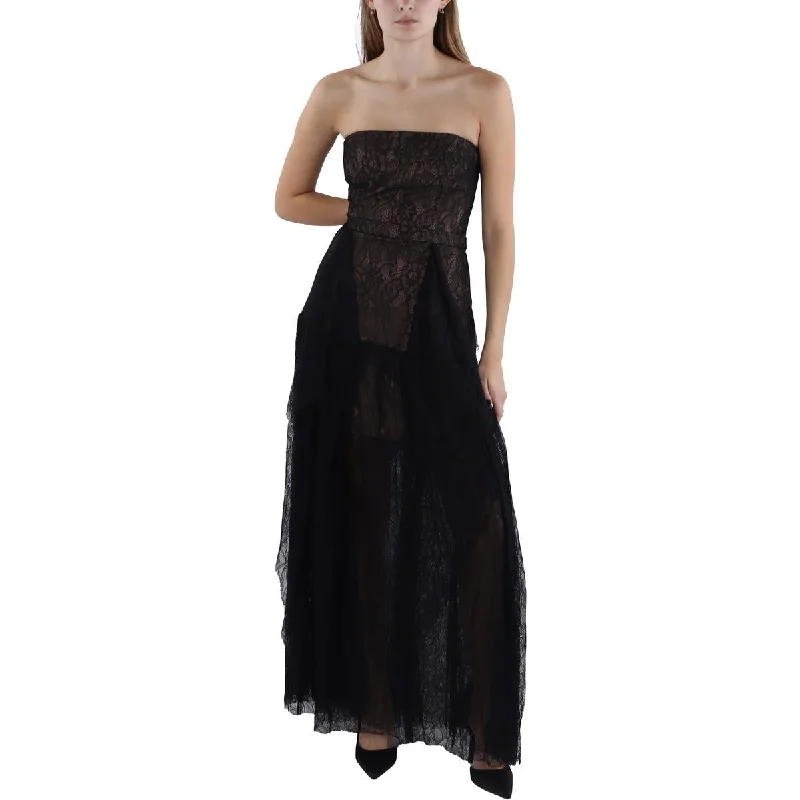 BCBGMAXAZRIA Womens Full Length Lace Cocktail And Party Dress