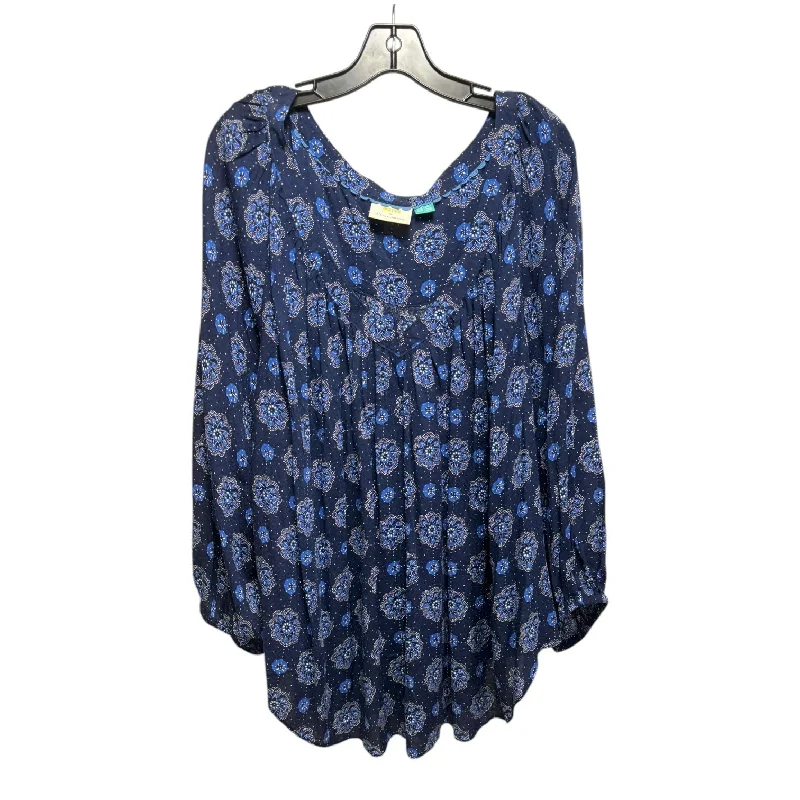 Tunic Long Sleeve By Maeve In Blue, Size: 3x