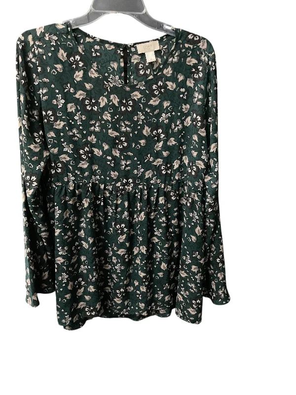 Top Long Sleeve By Loft In Green, Size: M