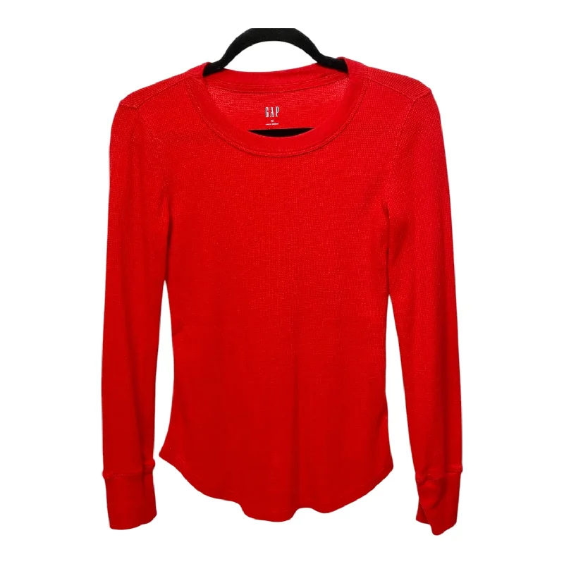 Top Long Sleeve By Gap In Red, Size: Xs