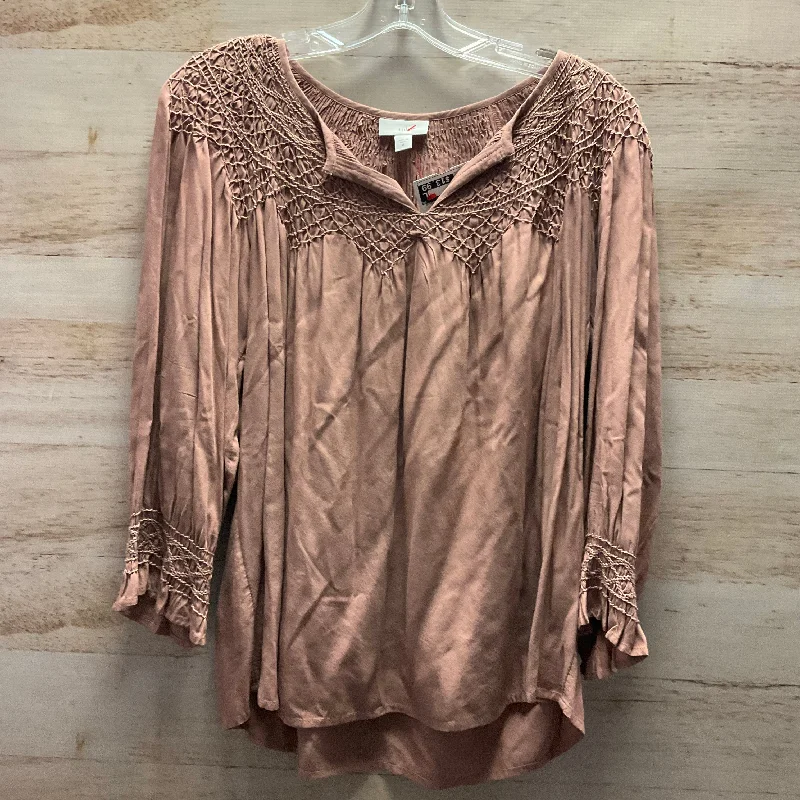 Top Long Sleeve By J. Jill In Brown, Size: Xs