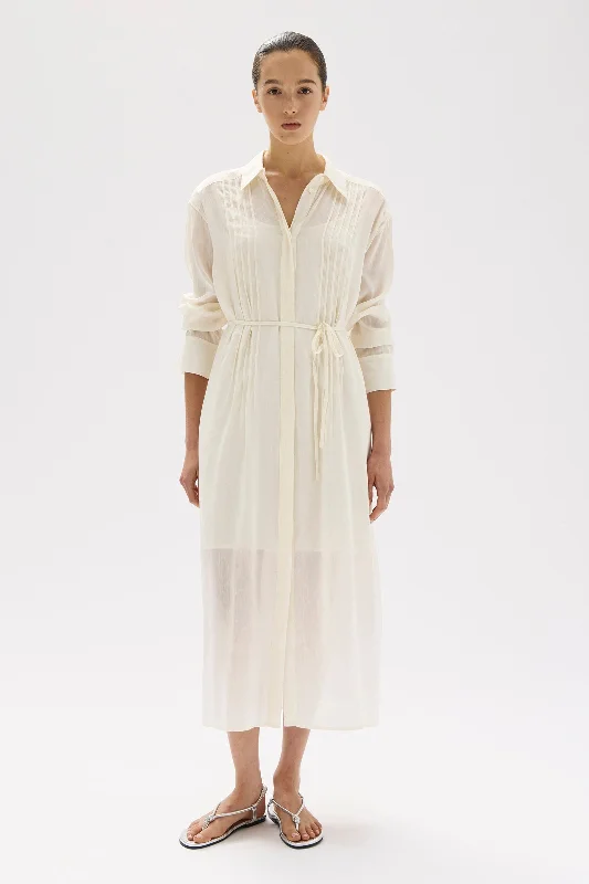 Harper Linen Silk Maxi Shirt Dress