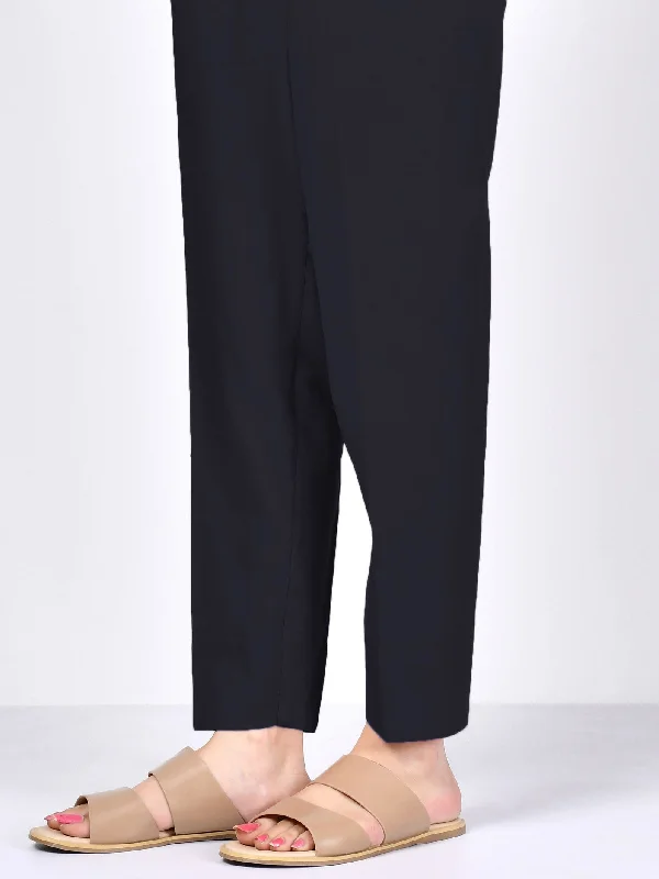 Satin Straight Trouser - Black