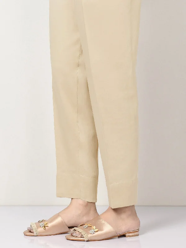 Crepe Straight Trouser - Cream