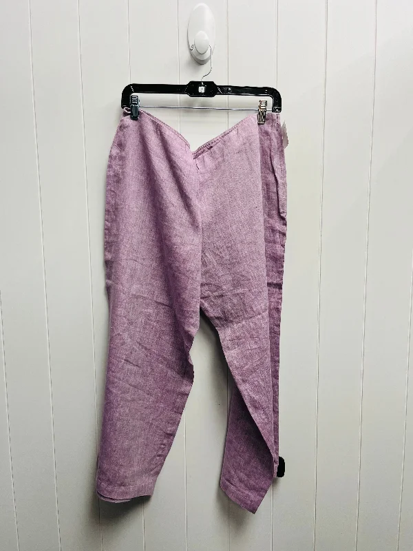 Pants Linen By Eileen Fisher In Purple, Size: L