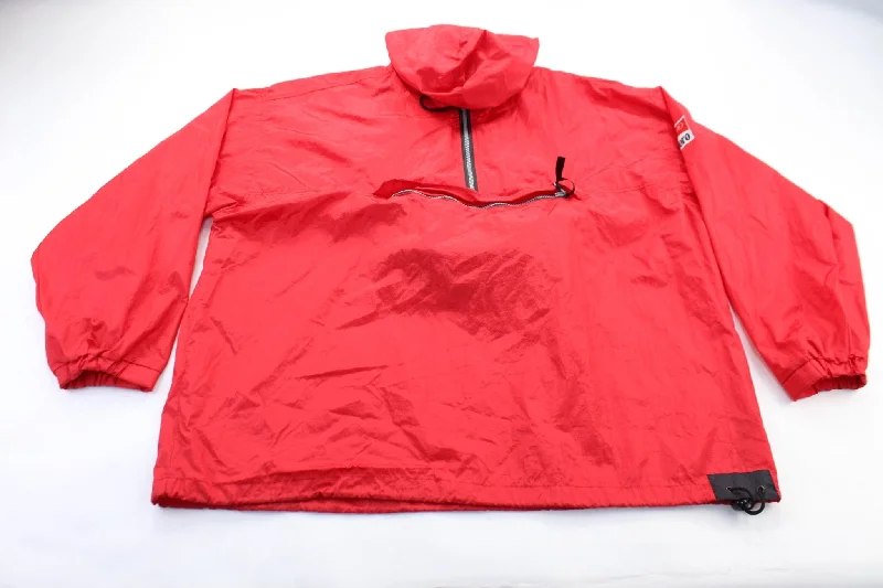 Marlboro Logo Patch Red Half Zip Jacket