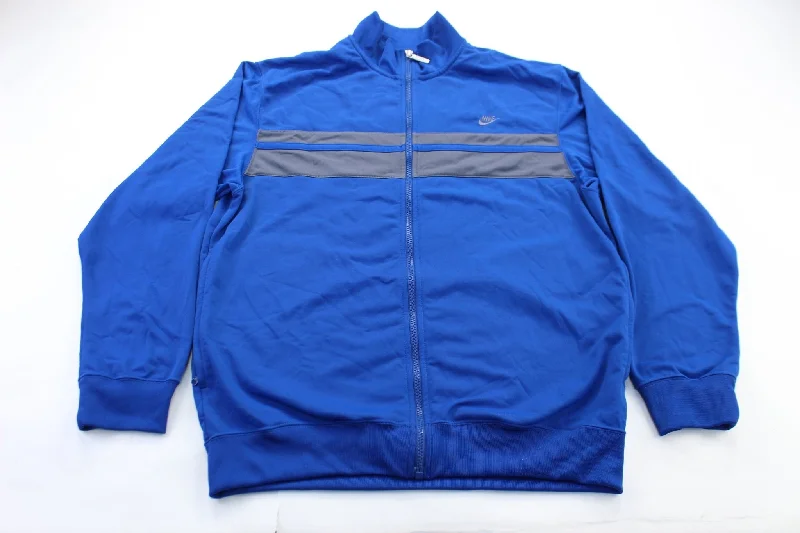 Nike Embroidered Logo Blue & Grey Zip Up Jacket