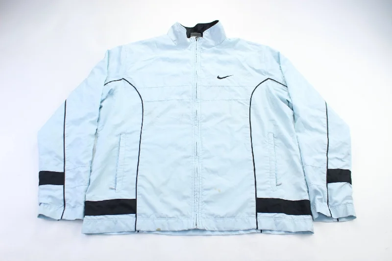 Women's Nike Embroidered Logo Light Blue & Black Jacket