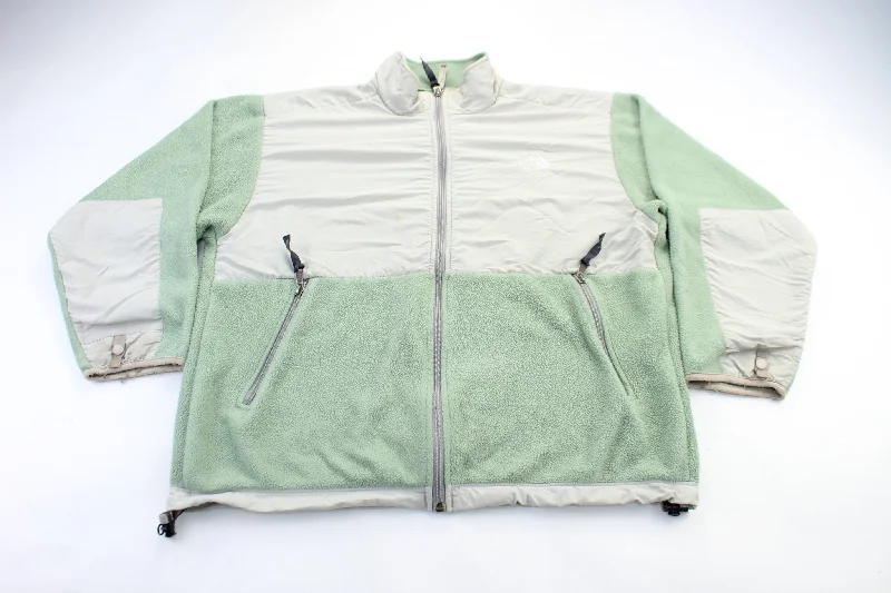 Youth The North Face Embroidered Logo Green & Grey Zip Up Jacket