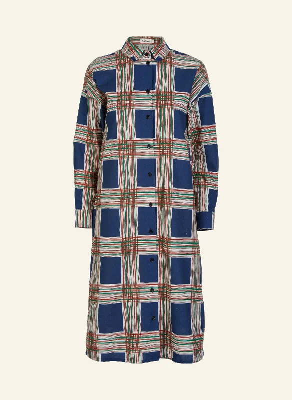 Izzy Shirt Dress - Navy Check