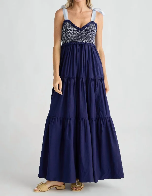 Bluebell Solid Maxi Dress In Eclipse