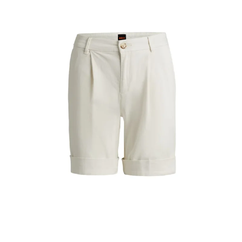 Relaxed-fit high-rise shorts in stretch cotton