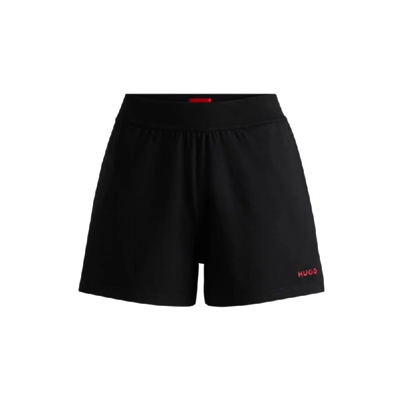 Relaxed-fit shorts with silicone-printed logo