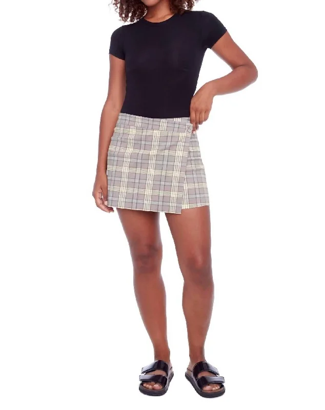 Shira Plaid Skort In Boomer Plaid