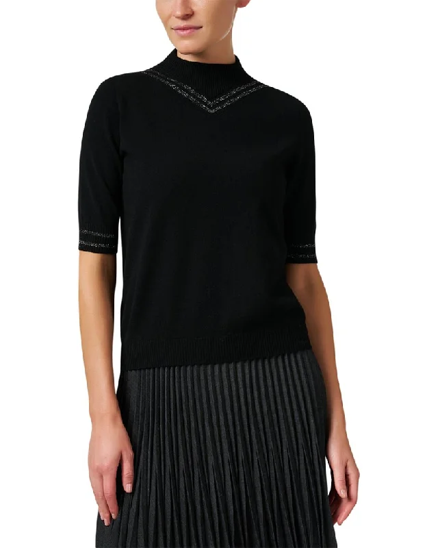 D.Exterior Lurex Mock Neck Wool-Blend Sweater