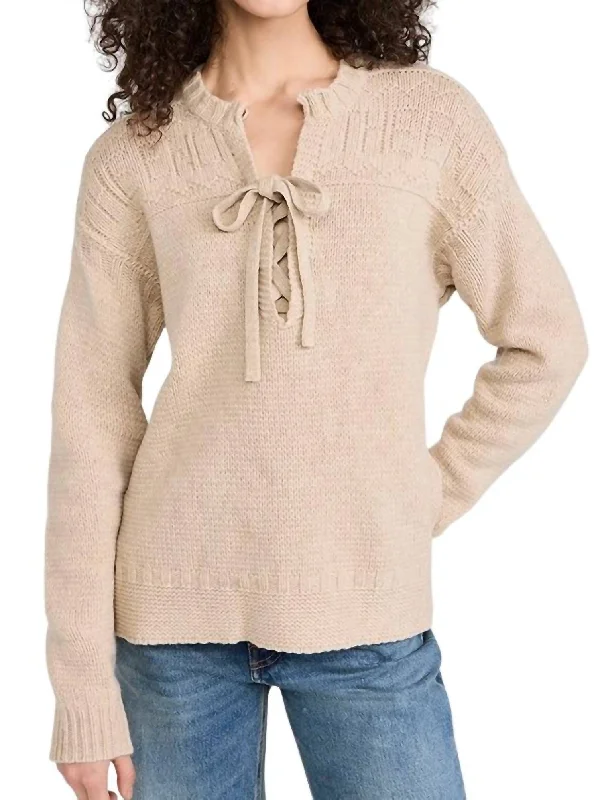 End Guernsey Pullover Sweater In Linen