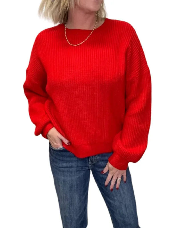 Oversized Jolly Sweater In Red