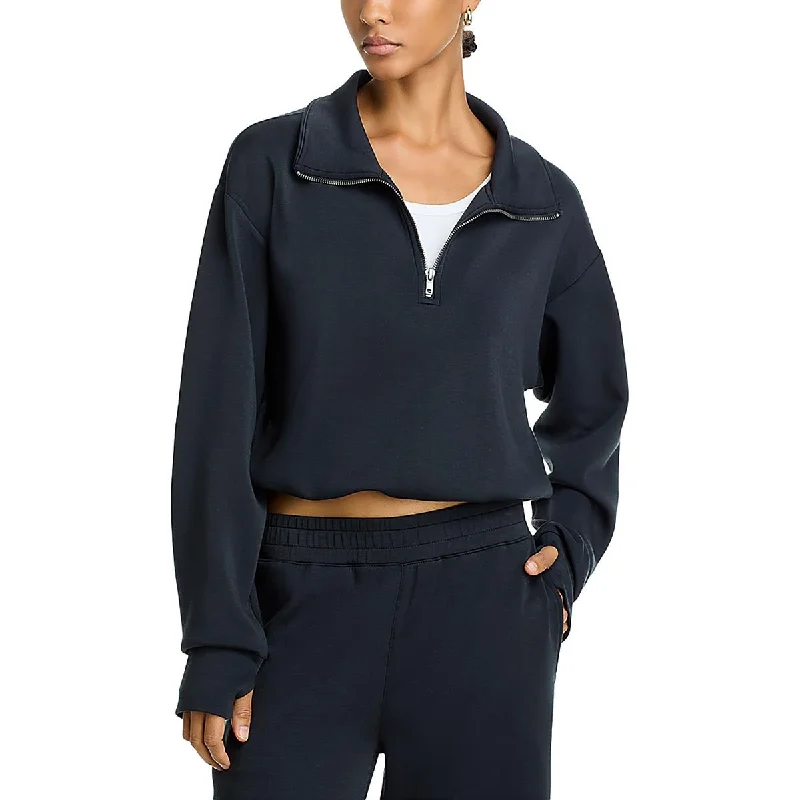 Womens Fleece Quarter Zip Pullover Sweater